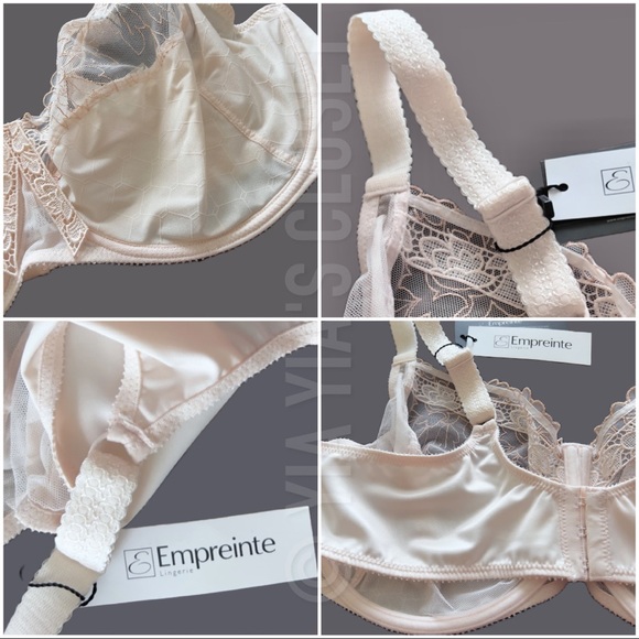 Empreinte 46D Lucy 07116 Full-Cup Unpadded Underwire French Lace Bra in Blush - Picture 14 of 16